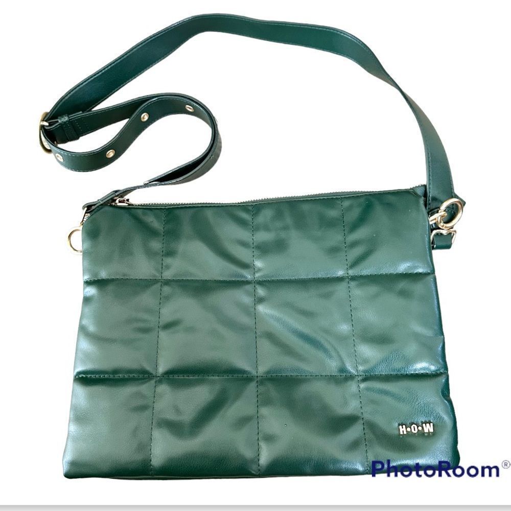 H•O•W Green Quilted Shoulder Bag